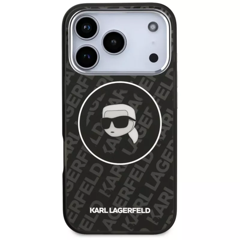 Karl Lagerfeld IML Karl Head Logo MagSafe puzdro pre iPhone 17 Pro - čierna