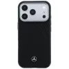 Mercedes kožené Semi Wrap s efektom dreva MagSafe puzdro pre iPhone 18 Pro Max / 17 Pro Max - čierna