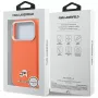 Karl Lagerfeld Karl & Choupette Head Pins Saffiano MagSafe puzdro pre iPhone 17 Pro - oranžová