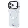 BMW M IML lesklé kovové logo & ozdobné lišty MagSafe puzdro pre iPhone 18 Pro / 17 Pro - transparentná