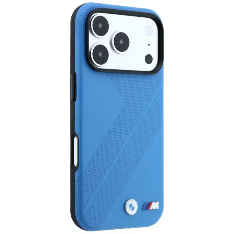 BMW M Tire Track Metal Logo MagSafe puzdro pre iPhone 18 Pro / 17 Pro - modrá