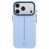 Mercedes kožené Semi Wrap Iconic Line MagSafe puzdro pre iPhone 18 Pro Max / 17 Pro Max - modrá
