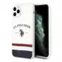 Puzdro U.S. Polo Assn. USHCN58PCSTRB Tricolor Pattern Collection pre iPhone 11 Pro, biele
