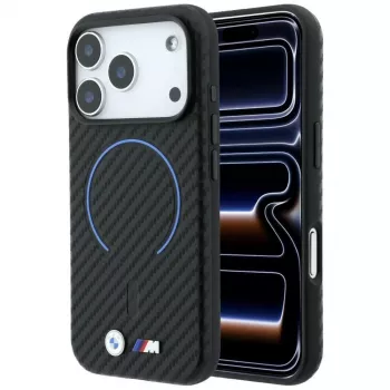 BMW M Carbon Printed Ring MagSafe puzdro pre iPhone 18 Pro / 17 Pro – čierna