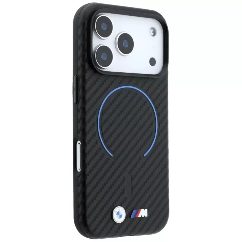 BMW M Carbon Printed Ring MagSafe puzdro pre iPhone 18 Pro / 17 Pro – čierna