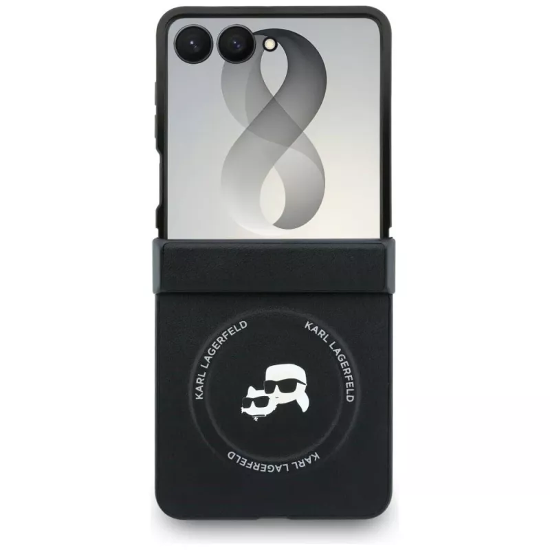 Karl Lagerfeld Karl & Choupette Pins MagSafe puzdro pre Samsung Galaxy Z Flip8 – čierna