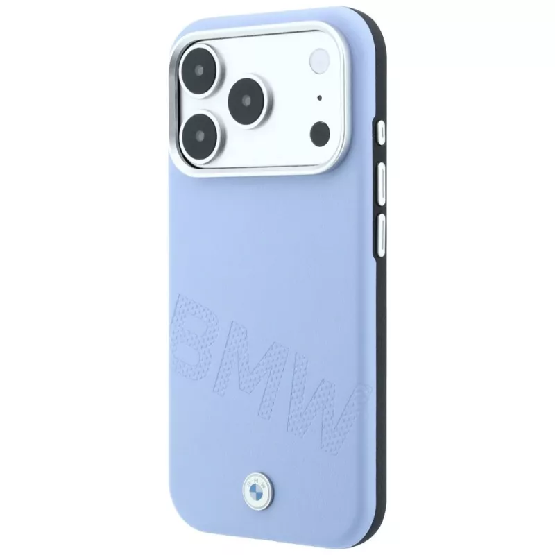 BMW Signature Inclined Deboss Letters MagSafe puzdro pre iPhone 18 Pro / 17 Pro – modrá