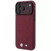 BMW M Carbon Metal Logo MagSafe puzdro pre iPhone 18 Pro / 17 Pro – burgundy