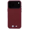 BMW M Carbon Metal Logo MagSafe puzdro pre iPhone 18 Pro / 17 Pro – burgundy