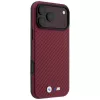 BMW M Carbon Metal Logo MagSafe puzdro pre iPhone 18 Pro / 17 Pro – burgundy