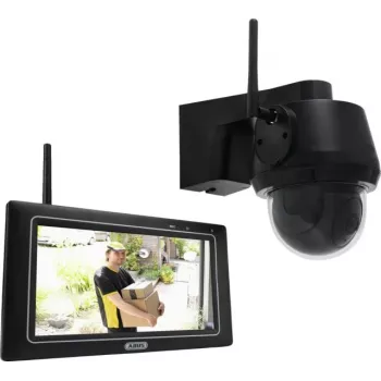 ABUS EasyLook BasicSet PPDF17100 bezdrôtová sada bezpečnostných kamier, 4-kanálová s 1 kamerou, 2K QHD, 2,4 GHz, 7-palcový monitor, IP66