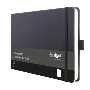 SIGEL CO201 Zápisník A5 nelinkovaný, čierny, 66 listov