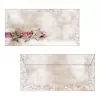 Sigel DU049 Vianočná obálka DIN dlhá (DL, 110 x 220 mm), Winter Chalet, hnedá/červená, 90 g/m²