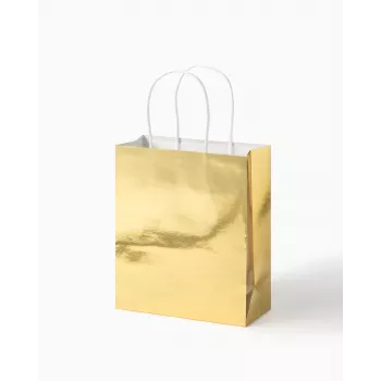 Folia papierové tašky zlatá M lesklé 7 kusov