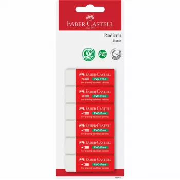 Faber-Castell bez PVC guma 7095-20, balenie 6 ks, biela