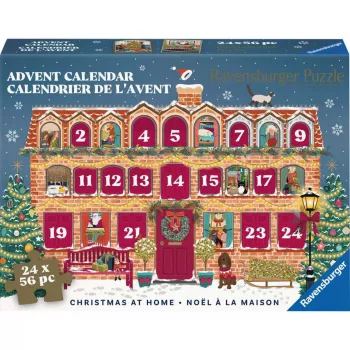 RAVENSBURGER puzzle adventný kalendár Vianoce doma - 24 mini puzzle, 576 dielikov, Softclick technológia