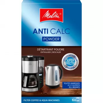 MELITTA Anti Calc odvápňovací roztok pre kávovary – 250 ml tekutý odvápňovač, univerzálna kompatibilita, vzorec s kyselinou citrónovou, až na 2 použitia