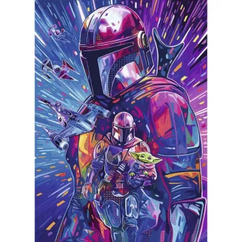 RAVENSBURGER Puzzle Star Wars Hyper Space Collection: The Mandalorian (500 dielov, veľké diely)
