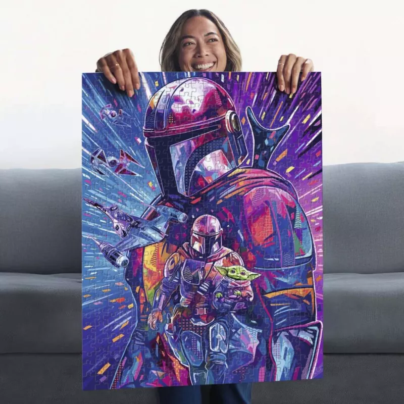 RAVENSBURGER Puzzle Star Wars Hyper Space Collection: The Mandalorian (500 dielov, veľké diely)