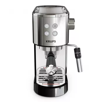 Krups Virtuoso XP444C10 poloautomatický kávovar na espresso, 15 bar, 1L, čierna/strieborná