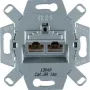 Hager WDF410862 tienený Cat.6A RJ45 dátový pripojovací modul, 2-port, podomietkový, 10G, biela