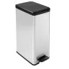 Curver Slim Bin 40L hranatý plastový čierny, strieborný