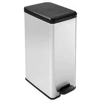 Curver Slim Bin 40L hranatý plastový čierny, strieborný
