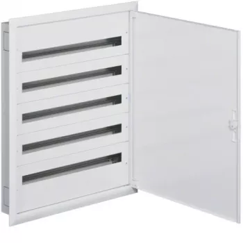 Hager FW536FT Rozvádzač do omietky so svorkami PE/N, 5 radov, 180 modulov, IP40, biela