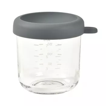 BEABA sklenená nádoba na skladovanie so vzduchotesným viečkom 250 ml mineral