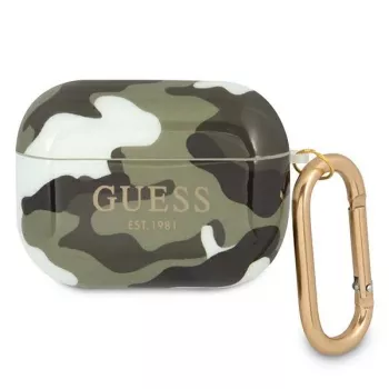 GUESS GUAPUCAMA puzdro na AirPods Pro zelená/khaki camo kolekcia