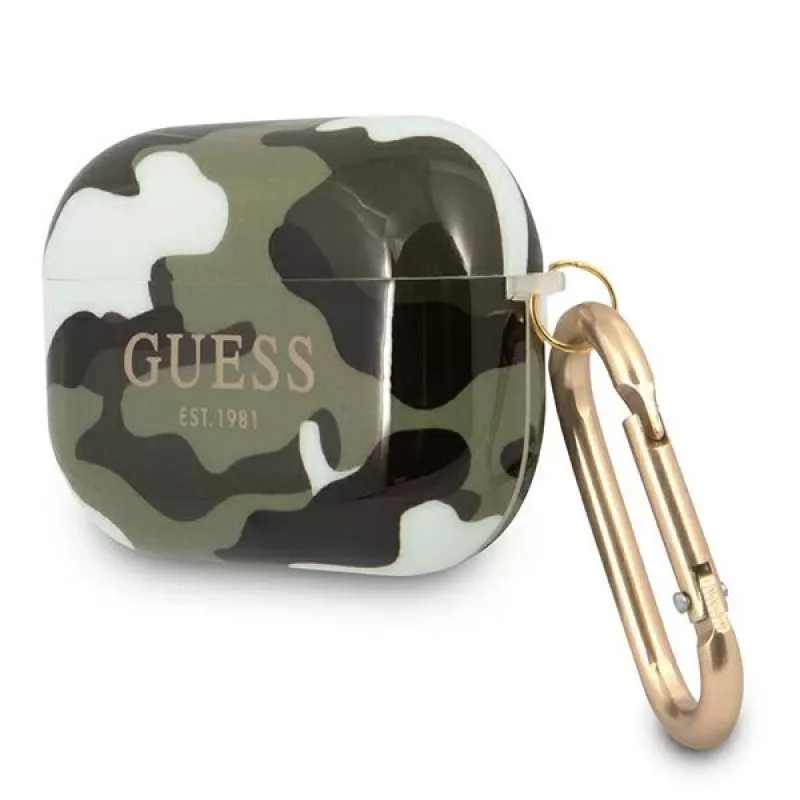 GUESS GUAPUCAMA puzdro na AirPods Pro zelená/khaki camo kolekcia