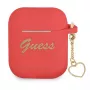 GUESS GUA2LSCHSR puzdro na AirPods 1/2 červené silikón Charm Heart Collection