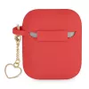 GUESS GUA2LSCHSR puzdro na AirPods 1/2 červené silikón Charm Heart Collection