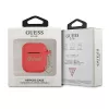 GUESS GUA2LSCHSR puzdro na AirPods 1/2 červené silikón Charm Heart Collection