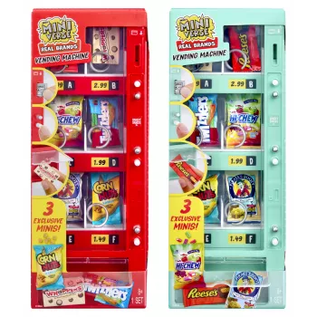 MGA's Miniverse sada na hranie predajný automat - Make It Mini Food Diner séria 1, 4 prekvapivé kapsuly, interaktívne vhadzovanie a výdaj mincí, zberateľské mini jedlá, od 8 rokov