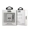 Karl Lagerfeld KLA2UKHGS puzdro na AirPods 1/2 strieborné trblietavé Karl's Head