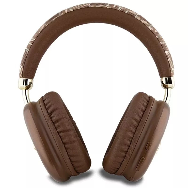 GUESS GUE003639 Gcube Metallic Script Logo on-ear Bluetooth slúchadlá hnedé