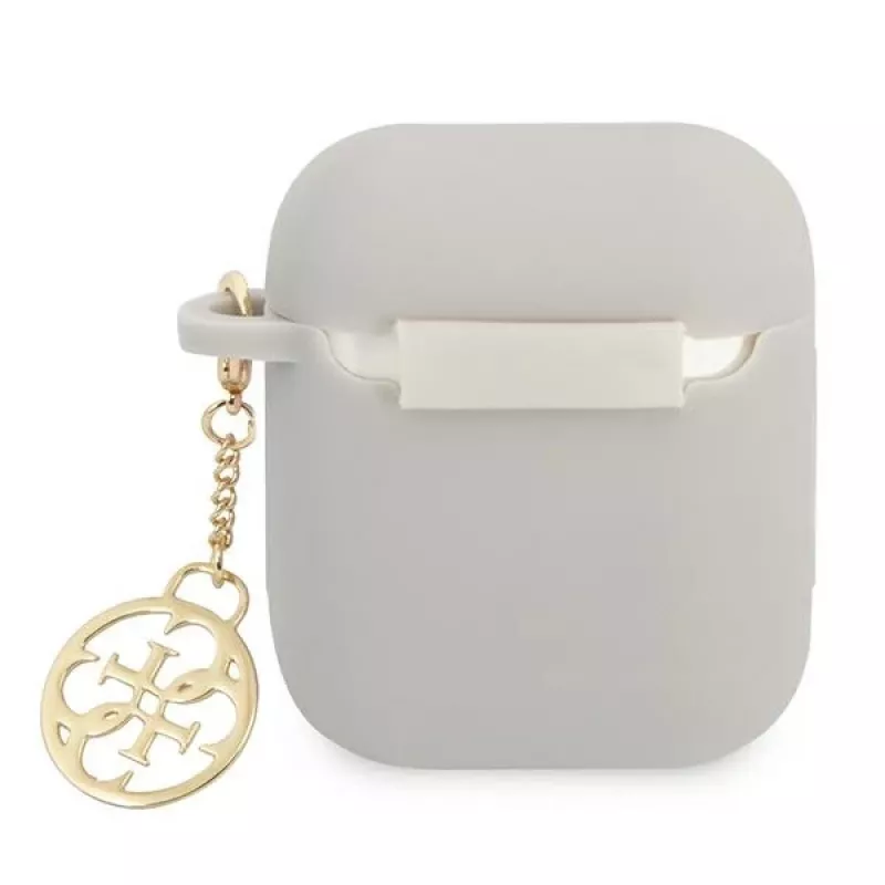 Guess GUA2LSC4EG puzdro na AirPods 1/2 sivé silikón prívesok 4G kolekcia