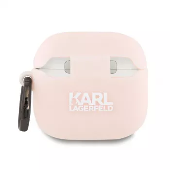 Karl Lagerfeld silikónové puzdro Choupette hlava 3D na AirPods 4 - ružové