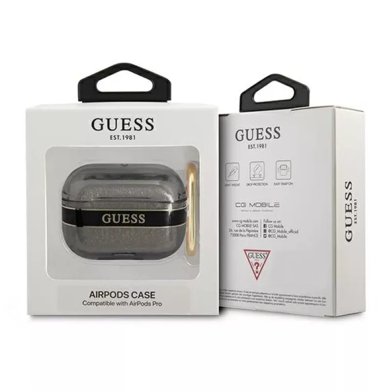 GUESS Strap Collection puzdro na AirPods Pro - čierne