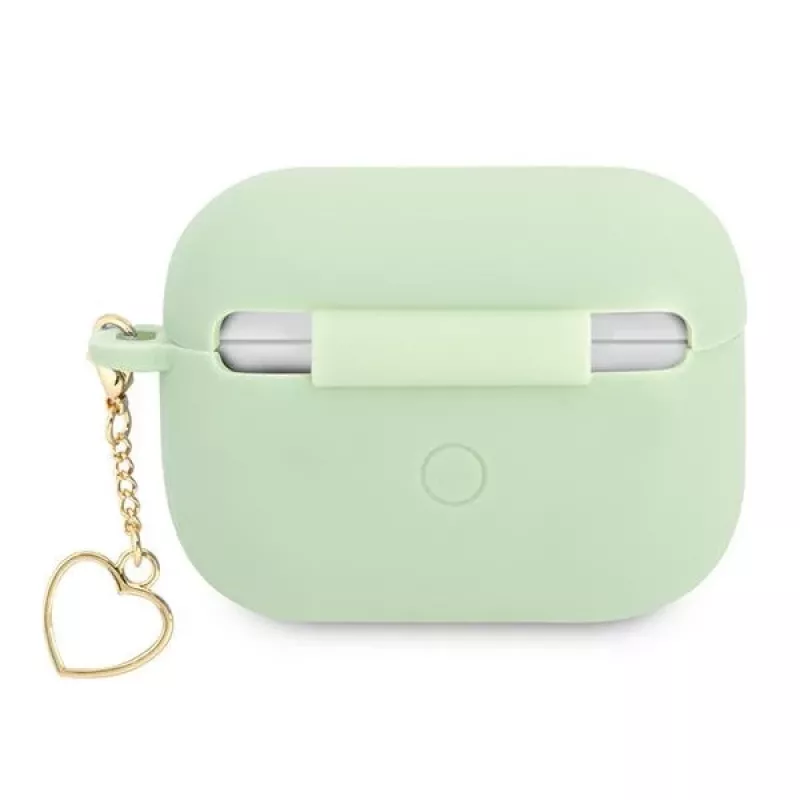 GUESS GUAPLSCHSN puzdro na AirPods Pro zelené silikón Charm Heart Collection