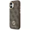 GUESS 4G Strass Logo & Big Strap Metal Buttons MagSafe puzdro na iPhone 17 - hnedé