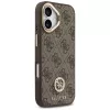 GUESS 4G Strass Logo & Big Strap Metal Buttons MagSafe puzdro na iPhone 17 - hnedé