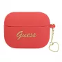 GUESS puzdro na AirPods Pro červené silikón Charm Heart Collection