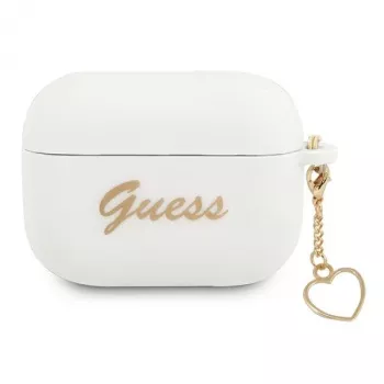 Guess GUAPLSCHSH puzdro na AirPods Pro biele silikón Charm Heart Collection