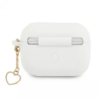 Guess GUAPLSCHSH puzdro na AirPods Pro biele silikón Charm Heart Collection