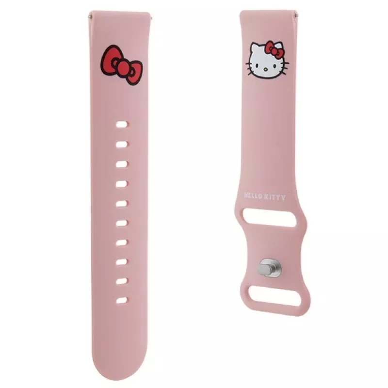 Hello Kitty univerzálny silikónový náramok 22mm ružový dizajn Kitty hlava