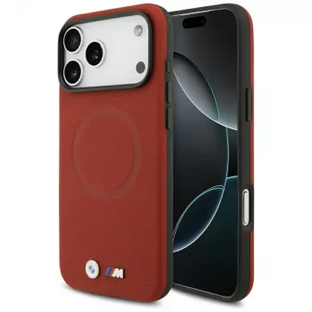 BMW M FW Metal Logo MagSafe puzdro na iPhone 17 Pro Max, červené