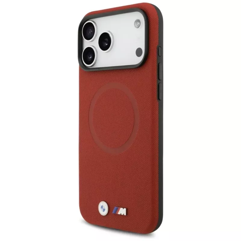BMW M FW Metal Logo MagSafe puzdro na iPhone 17 Pro Max, červené