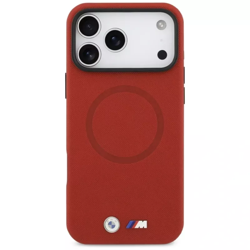 BMW M FW Metal Logo MagSafe puzdro na iPhone 17 Pro Max, červené
